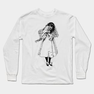 Girl With Cat Long Sleeve T-Shirt